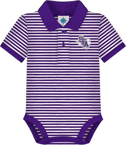 Creative Knitwear College Baby Striped Polo Bodysuit - Team Logo, Multiple Colors, for Boys & Girls (0-12 Months)