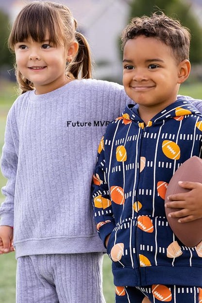 monica + andy Sporty Sweatsuit, 100% Organic Cotton Clothes for Boys & Girls, Outfit Sizes For Kids, Toddler & Infant