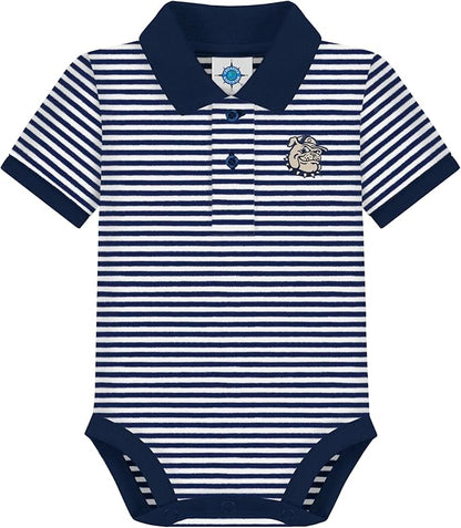 Creative Knitwear College Baby Striped Polo Bodysuit - Team Logo, Multiple Colors, for Boys & Girls (0-12 Months)