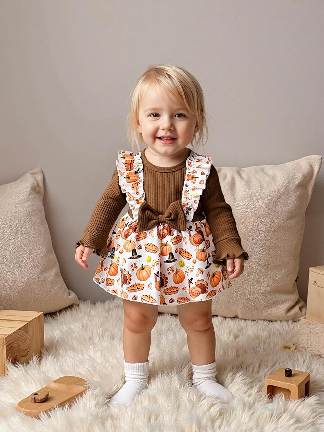 Aalizzwell Infant Baby Girls One Piece Romper Dress with Hat 0-18 Months