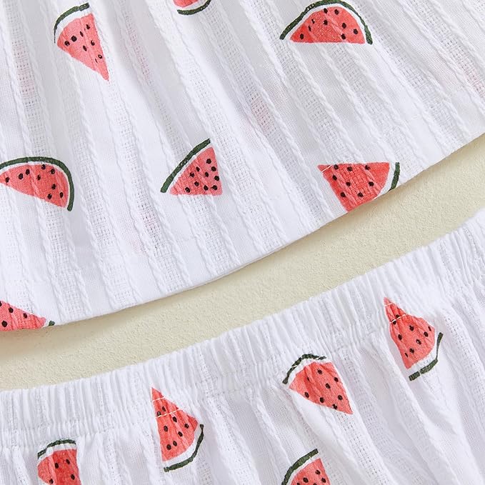 Mubineo Baby Girl Summer Clothes Cute Ruffle Tops Dress Shorts Outfits Set Infant Toddler Shrit Bloomers Princess Outfit