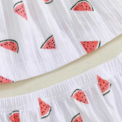 Mubineo Baby Girl Summer Clothes Cute Ruffle Tops Dress Shorts Outfits Set Infant Toddler Shrit Bloomers Princess Outfit