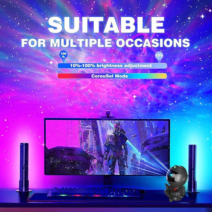 Astronaut Galaxy Projector, Star Projector Galaxy Light, Night Light for Kids, Nebula Ceiling LED Lamp, Room Decor, with Timer and Remote, Gifts for Birthdays