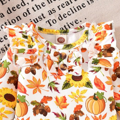 Aalizzwell Preemie Newborn Infant Baby Girls Clothes Ribbed Bodysuit Pants Set Fall Winter Outfits