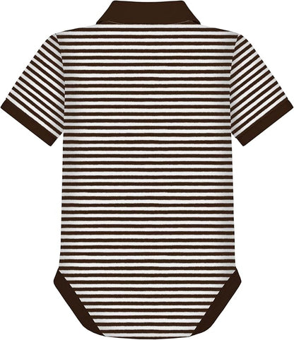 Creative Knitwear College Baby Striped Polo Bodysuit - Team Logo, Multiple Colors, for Boys & Girls (0-12 Months)