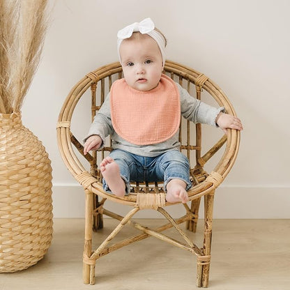 Konssy Muslin Baby Bibs 8 Pack Baby Bandana Drool Bibs Cotton for Unisex Boys and Girls, Soft Absorbent Set for Teething and Drooling