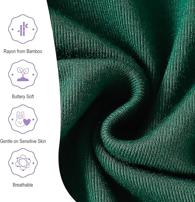 DEFAHN 2-Pack Unisex Baby Bodysuit Super Soft Viscose from Bamboo - Solid Long Sleeve Baby Boys Girls Onsies