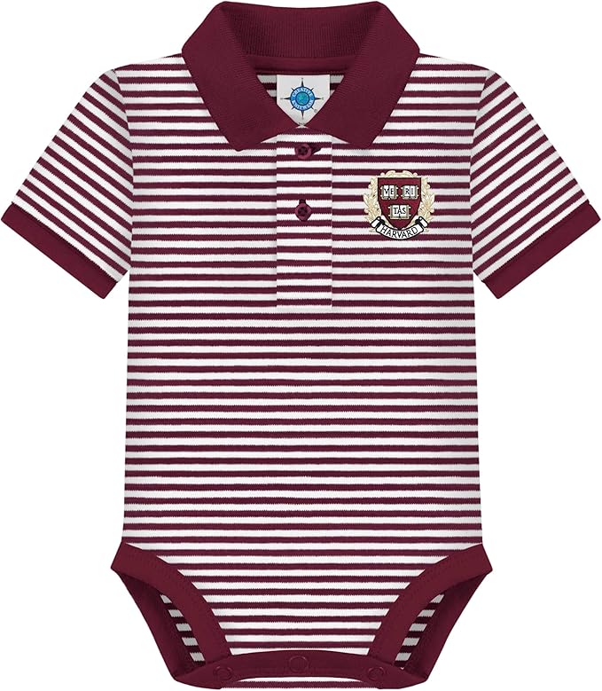 Creative Knitwear College Baby Striped Polo Bodysuit - Team Logo, Multiple Colors, for Boys & Girls (0-12 Months)