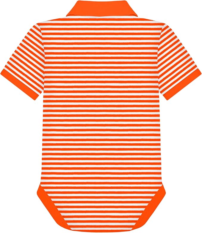 Creative Knitwear College Baby Striped Polo Bodysuit - Team Logo, Multiple Colors, for Boys & Girls (0-12 Months)