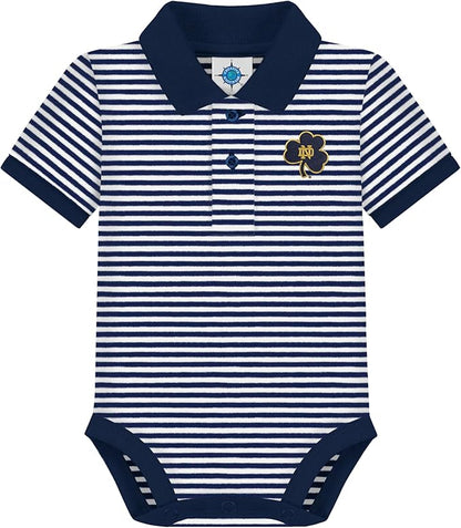 Creative Knitwear College Baby Striped Polo Bodysuit - Team Logo, Multiple Colors, for Boys & Girls (0-12 Months)