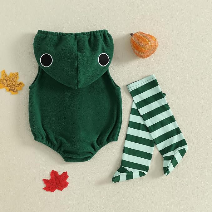 Baby Halloween Costumes Bee/Pumpkin/Ghost Costume Zipper Hooded Sleeveless Romper Stockings Infant Halloween Clothes