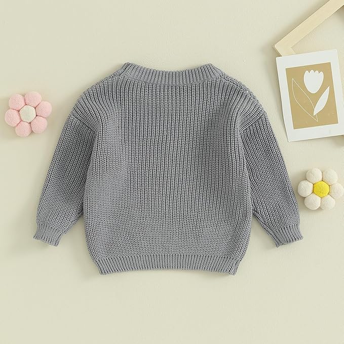 Mubineo Baby Girl Winter Clothes Cute Flower Sweater Crewneck Pullover Long Sleeve Knit Newborn Infant Sweaters