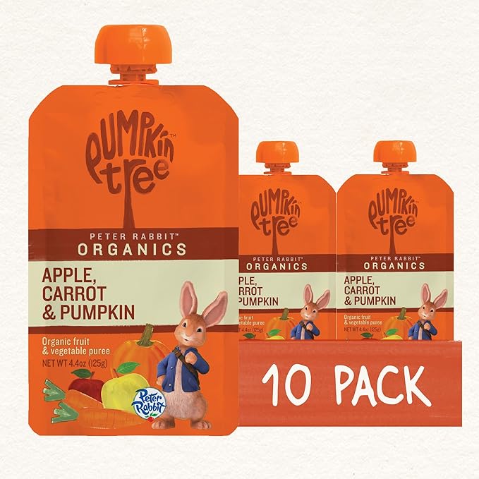 Pumpkin Tree Peter Rabbit Organics Apple, Carrot and Pumpkin Puree, 4.4 Ounce (Pack of 10)