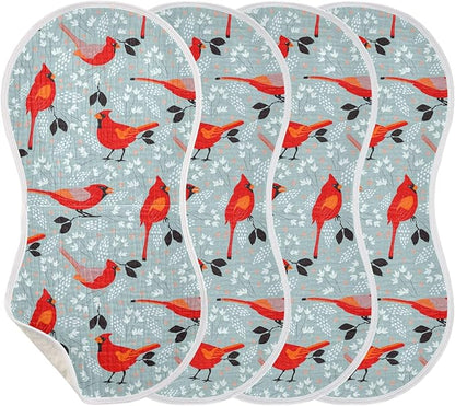 vvfelixl Muslin Burp Cloths Cardinals Bird Baby Washcloths for Baby Girl Boys 2 Pack