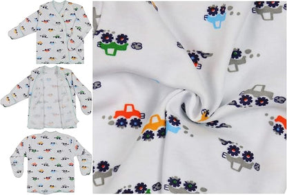 ToBeInStyle Babies' 4 Pack Relaxed Fit Short or Long Sleeve Button Up Kimono Tee Swaddle Shirt