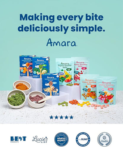 Amara Organic Fruit Bites Apple Kale - No Artificial Colors/Dyes, Added Sugar, Dairy-Free Fruit Snacks, Made with Organic Whole Foods, Healthy Fruit Snacks for Kids - 6 Pack