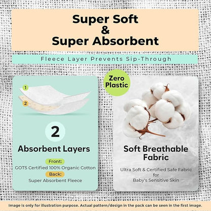 Organic Cotton Baby Bibs for Boys & Girls – Soft, Absorbent Teething & Drool Bibs - Adjustable Snaps for Toddlers