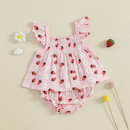 Mubineo Baby Girl Summer Clothes Cute Ruffle Tops Dress Shorts Outfits Set Infant Toddler Shrit Bloomers Princess Outfit