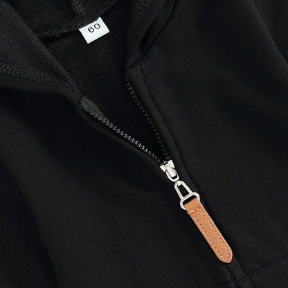 allshope Newborn Baby Boy Girl Fall Outfit Romper Long Sleeve Hooded Solid Zipper Onesie Jumpsuit Bodysuit Infant Clothes