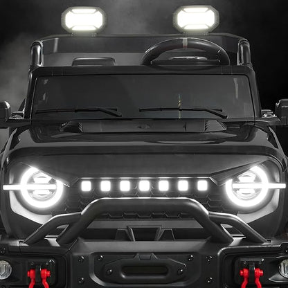 Best Choice Products Kids 24V 2-Seater Electric Ride On Car Truck w/ 132lb Weight Capacity, Parent Control, Bluetooth, LED Lights - Black