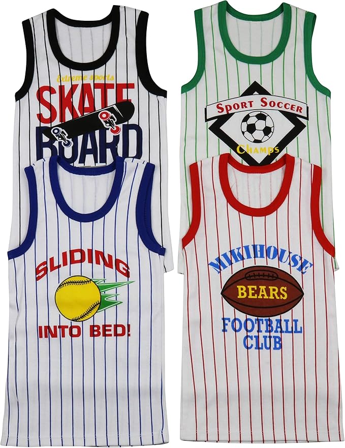 ToBeInStyle Boy's Pack of 4 Tank Tops