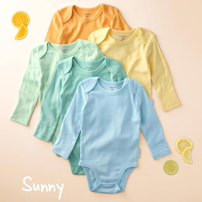 Blake 5-Pack Long Sleeve Bodysuits 100% Organic Cotton Baby Boys & Girls