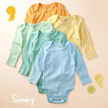 Blake 5-Pack Long Sleeve Bodysuits 100% Organic Cotton Baby Boys & Girls