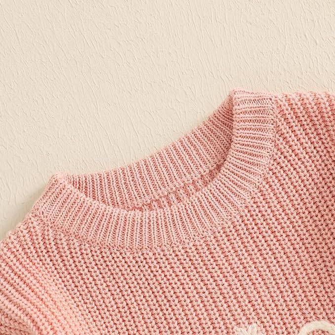 Mommy and Me Sweater Matching Family Outfit Long Sleeve Knit Sweater Pullover Mom and Baby Clothes