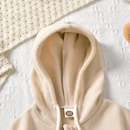 Unutiylo Unisex Baby Boys Girls Long Sleeve Infant Baby Zipper Hooded Jumpsuits Romper Loose Outfit Clothes