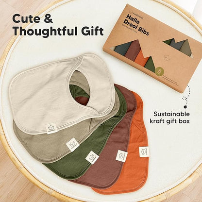 8-Pack Baby Bibs for Boys, Girls - Pullover Bibs for Drooling Teething Baby Girl & Boy Toddler, Newborn, Soft & Absorbent, Cute Colors, Large Torso Coverage Keep Infant Clean & Dry (Eclipse)