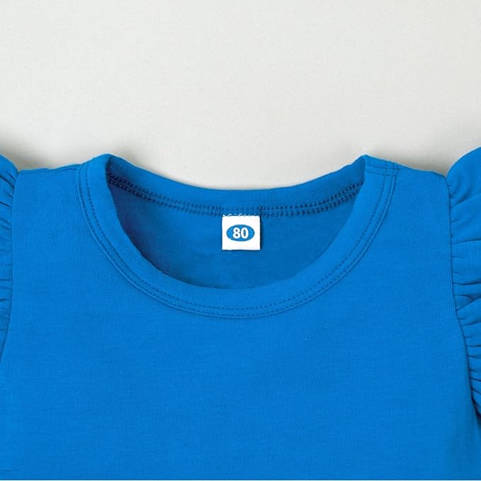 Magic Park 0-24M Infant Girl Romper Baby Girls Solid Color Bodysuit Toddler Ruffle Jumpsuit Shirts Casual Tops Baptism Shirt