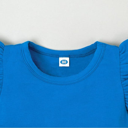 Magic Park 0-24M Infant Girl Romper Baby Girls Solid Color Bodysuit Toddler Ruffle Jumpsuit Shirts Casual Tops Baptism Shirt