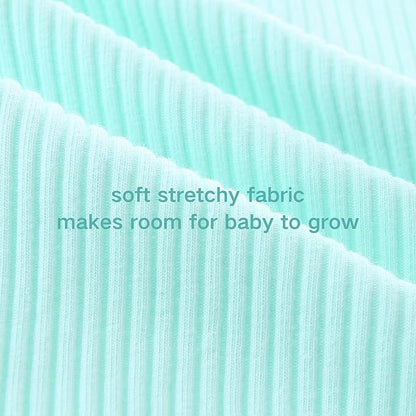 Baby Romper with Baby Mittens & Newborn Hats Footless Long Sleeve Solid Onesie Hi Im New Here