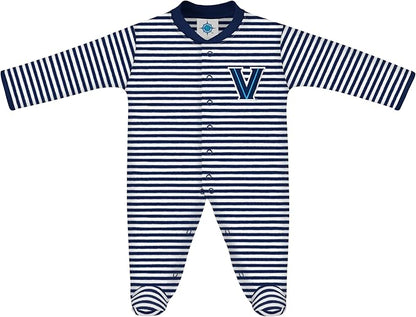 Creative Knitwear College Baby Striped Footed Romper - Team Logo, Multiple Colors, for Boys & Girls (0-9 Months)