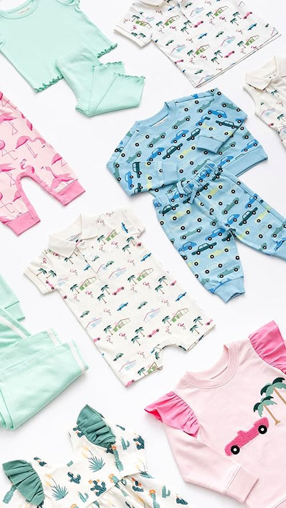 Monica + Andy Crewneck Tee, 100% Organic Cotton Clothes for Girls & Boys, Printed T-Shirt Sizes for Kids, Toddler & Baby