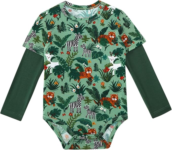 Baby Viscose from Bamboo Bodysuit for Boys Girls Long Sleeve Romper Soft Outfits for Infant One-Piece Cute Clothes