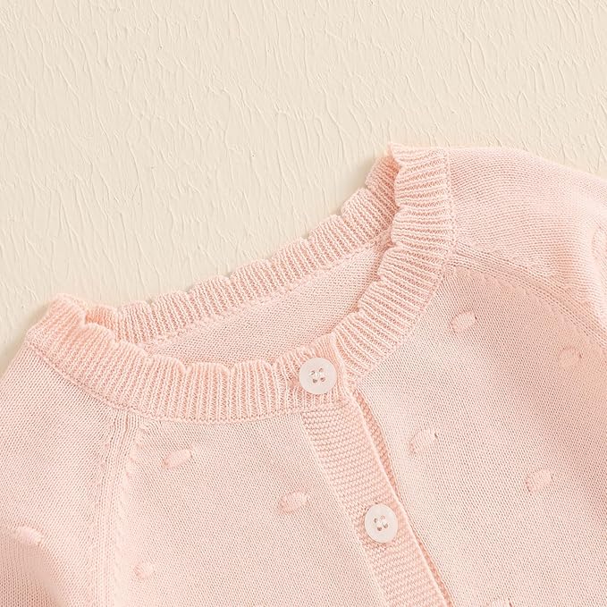 Newborn Baby Girl Knit Sweater Cardigan Winter Warm Button Down Sweatshirt Top Jacket Outfit Cute Infant Fall Clothes