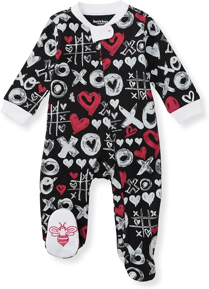 Burt's Bees Baby Boys Sleep and Play PJs, 100% Organic Cotton One-Piece Zip Front Romper Jumpsuit Pajamas