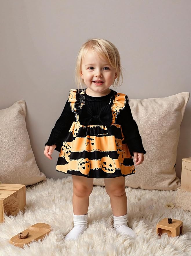 Aalizzwell Infant Baby Girls One Piece Romper Dress with Hat 0-18 Months