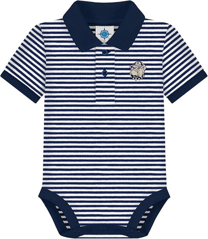 Creative Knitwear College Baby Striped Polo Bodysuit - Team Logo, Multiple Colors, for Boys & Girls (0-12 Months)