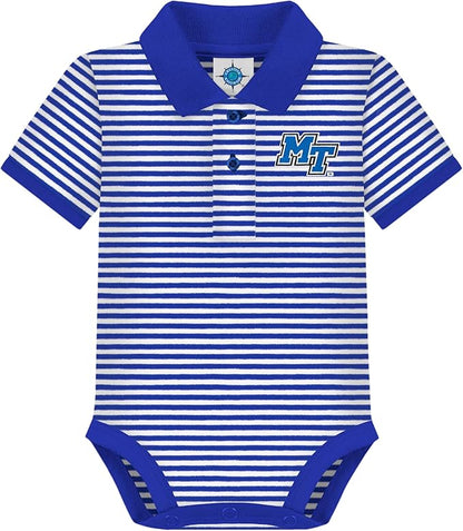 Creative Knitwear College Baby Striped Polo Bodysuit - Team Logo, Multiple Colors, for Boys & Girls (0-12 Months)