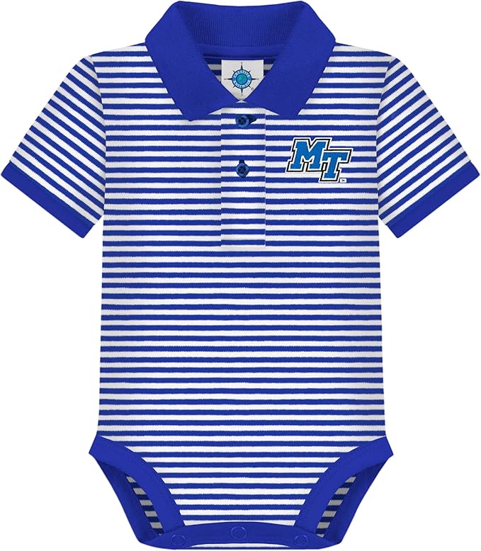 Creative Knitwear College Baby Striped Polo Bodysuit - Team Logo, Multiple Colors, for Boys & Girls (0-12 Months)