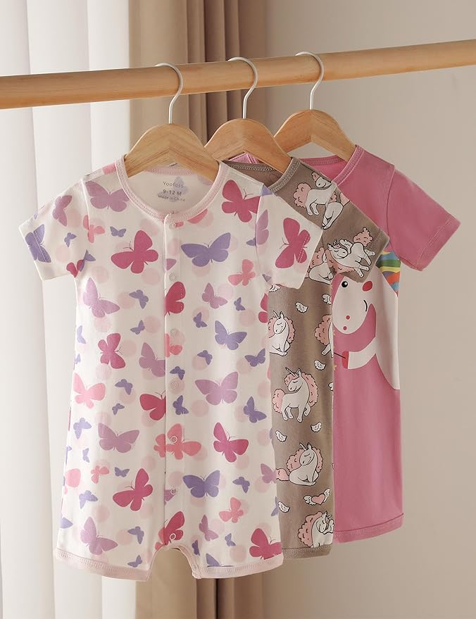 Yoofoss Baby Boy and Girl Romper 0-12 Months 100% Organic Cotton