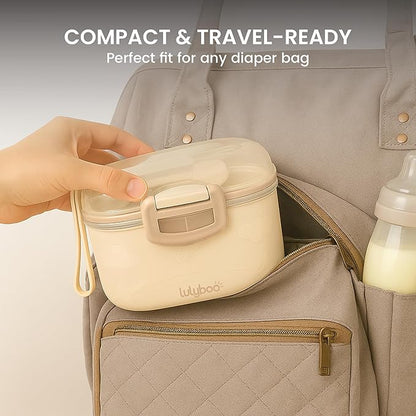Lulyboo Baby Formula Milk Powder Container - Travel-Friendly, Airtight Storage with Scoop & Spork, Compact BPA-Free, Easy-to-Clean Portable Baby Feeding Accessories (Clay)