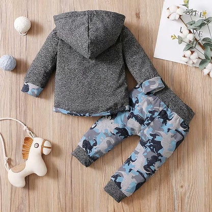 Baby Boy Clothes Infant Hoodie Tops Outfit Long Sleeve Sweatshirt Plaid Pants 2pcs Set 0-36 Months