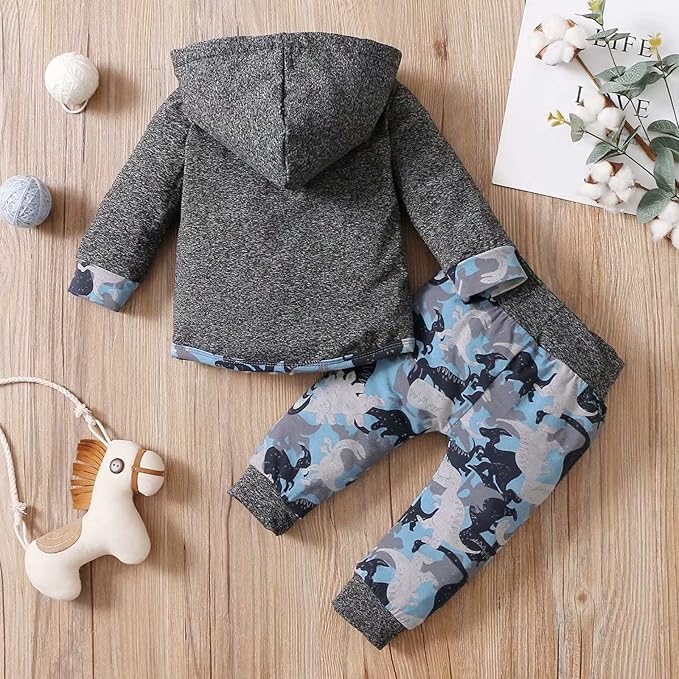 Baby Boy Clothes Infant Hoodie Tops Outfit Long Sleeve Sweatshirt Plaid Pants 2pcs Set 0-36 Months