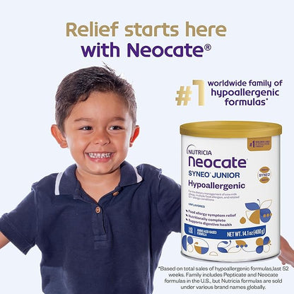 Nutricia Neocate Junior - Hypoallergenic, Dairy-free, Amino Acid-Based Formula for 1+ Years - For Toddlers, Kids & Teens - Powdered Formula- Vanilla - 14.1 oz can (Case of 1)