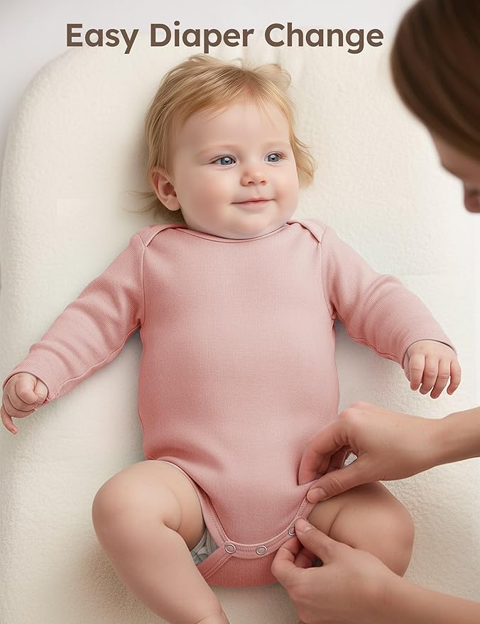 Yoofoss Baby Bodysuits 100% Organic Cotton Baby Onesie Long Sleeve Baby Boys Girls Clothes Soft Newborn Infant Romper, 3 Pack