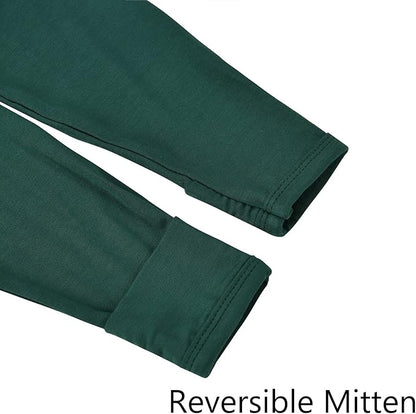 Aablexema Baby Zipper Pajamas Bamboo Rayon, 3pcs Unisex Infant Onesie with Mitten Long Sleeve Footed Pjs