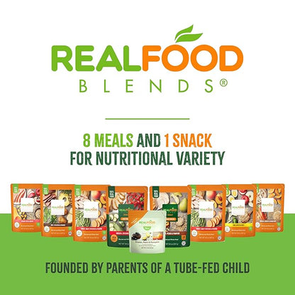 Real Food Blends Select Chicken, Zucchini & Potatoes – Pureed Food Meal for Feeding Tubes, 9.4 oz Pouch (Pack of 12 Pouches)